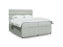 Vidaxl Cama Com Molas/colchão 200x200 Cm Veludo Cinzento-claro