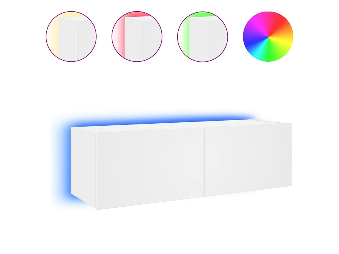 Móvel de Parede para Tv com Luzes Led Branco MAISON EXCLUSIVE (100x35x31 cm)