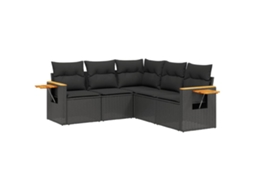 Garden Sofa Set, Garden Sofa Sets Vidaxl Preto Rattan / Vime (n/a)