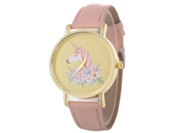 Reloj De Pulsera De Aleación Con Dial Redondo Cuarzo Para Parejas Color Rosa