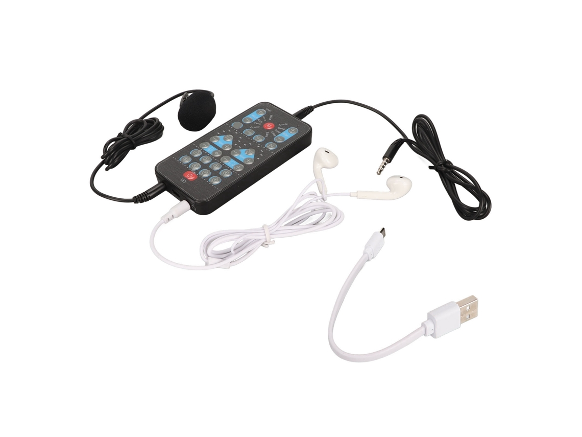 Alterador de Voz Cartão de Som com Microfone Portátil Multifuncional de Mão EOOCOO (8 Efeitos Sonoros, Mini e Portátil)
