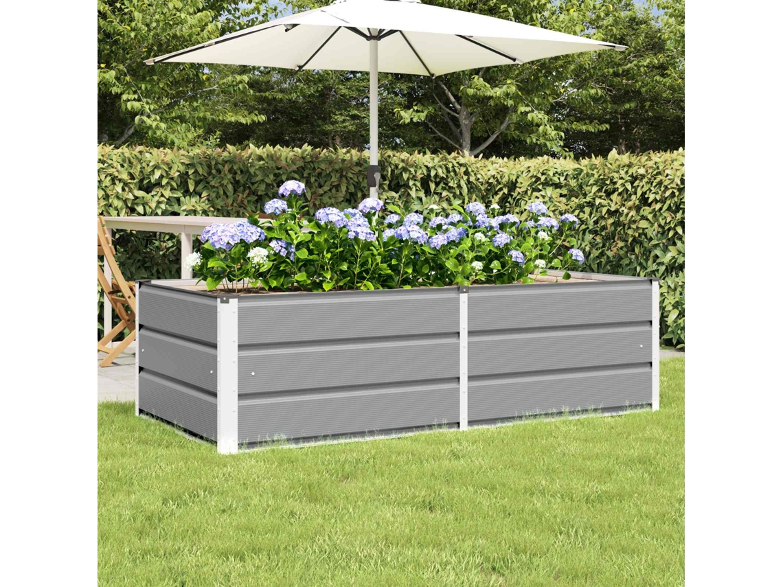 Vidaxl Floreira Cinzento-claro 160 X 80 X 45 Cm Aço