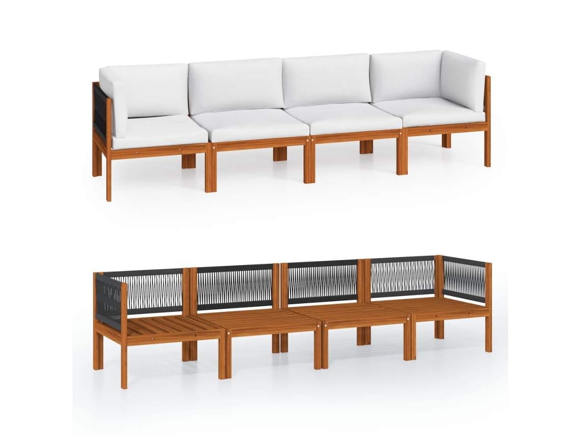 Garden Sofa, Garden Sofas Vidaxl Creme Madeira De Acácia (n/a)