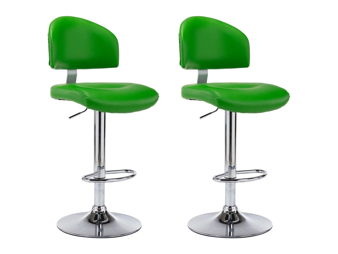 Bancos de Bar 2 Pcs Couro Artificial Verde MAISON EXCLUSIVE