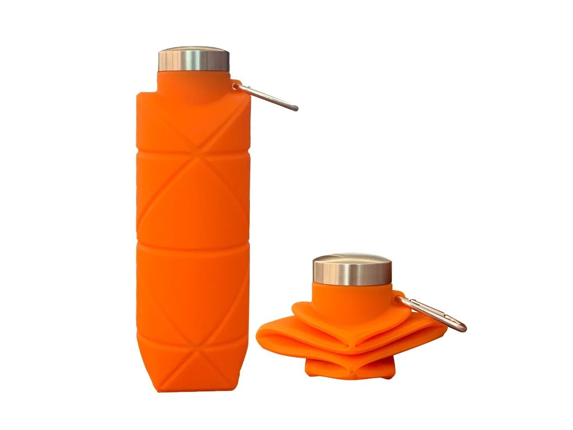 Garrafa Água Dobrável Silicone 700ml HENTEN HOME Laranja