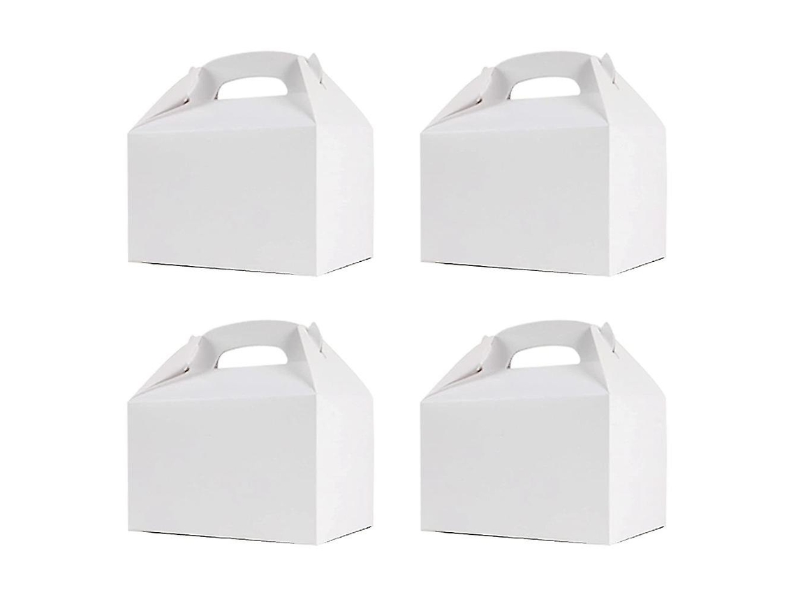 50 Caixas Brancas Para Lembrancinhas De Festa, Caixas De Doces Com Alça, Sacolas De Papel Para Biscoitos, Modelo Gable B Hengjian