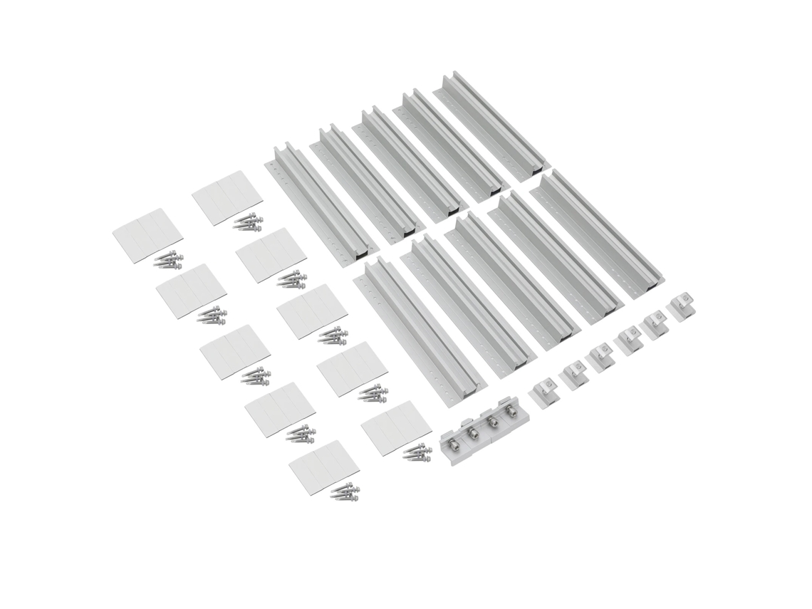 Kit De Suporte Para Painel Solar, Alumínio Durável, Alta Capacidade De Carga, Prata