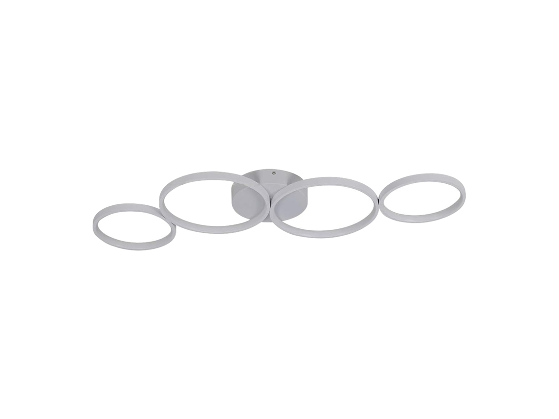 Nettlife Regulável Led Luz De Teto 55 W Moderno Anel Redondo Branco Com Controlo Remoto 88 Cm Para Quarto Sala Estar Cozinha Escritório