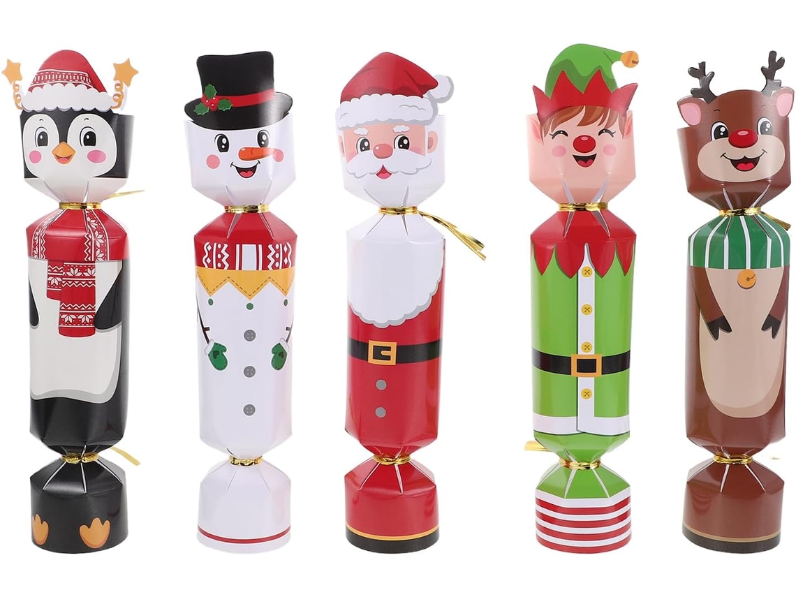 Dechous 24-caixas De Doces Natal, Caixas De Papel Dobráveis Para Biscoitos Inverno, Recipientes De Natal Para Doces E