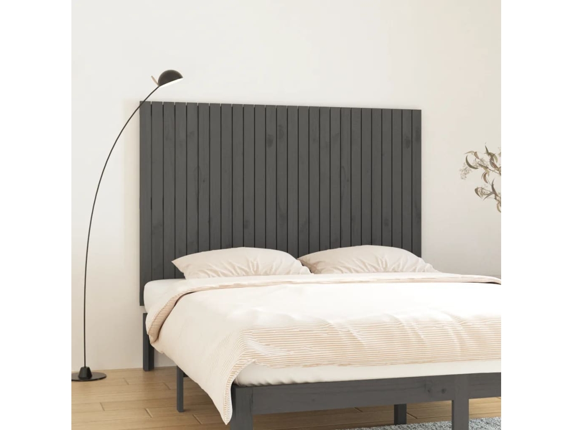 Cabecero de pared 166x3x110 cm Madera maciza de pino gris