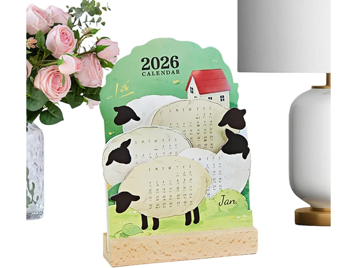 Planejador Diário Divertido Em Papel Grosso, Calendário De Mesa 2026, De Para Festas, Ano Novo, Casa, Escola