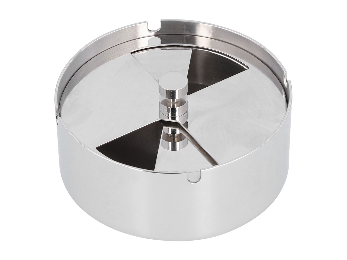 Cinzeiro externo, aço inox, tampa giratória, antivento, casa, escritório S/MARCA