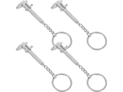 Conjunto De 4 Chaveiros Com Paquímetro Vernier Em Liga Zinco Da