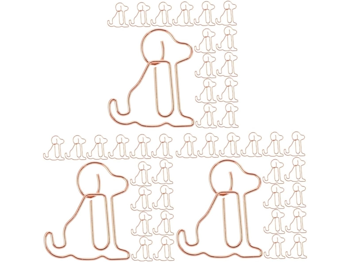 Conjunto de 3 clipes de papel com formato de tomate e cachorrinho, material escolar, clipes para casa e escola, metal
