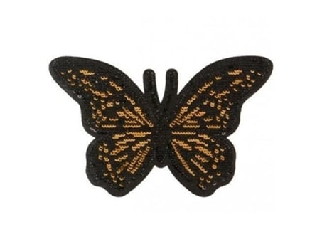 Ecusson Termocolante Borboleta Sequin Dourado Xl Mc