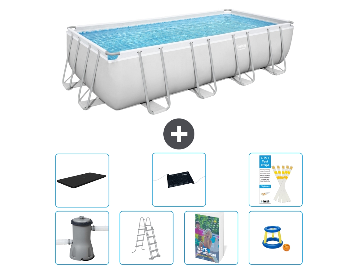 Bestway Piscina Bestway Power Steel Retangular - 488x244x122 Cm - 8-peças S559