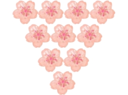 Tachinhas decorativas com estampa de flor de cerejeira rosa, conjunto de 10 tachinhas de resina e metal, para pinturas.