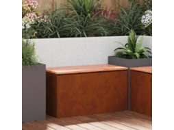 Vidaxl Banco De Jardim 2 -seater 80 X 40 X 43 Cm Aço Corten Retangular
