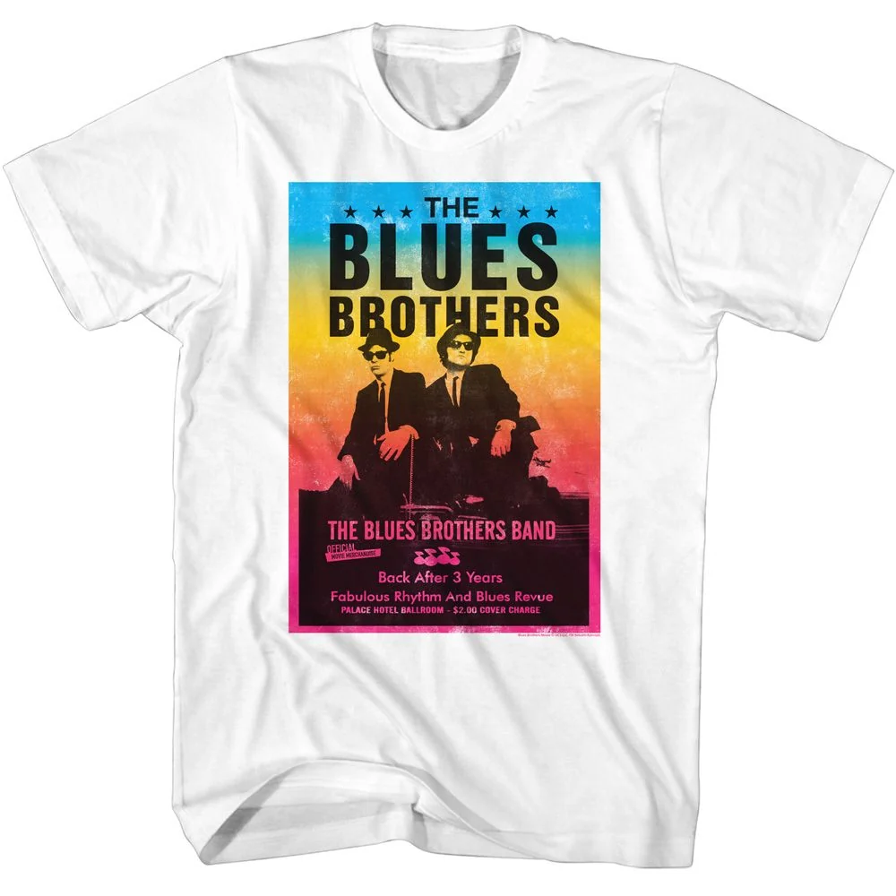 Rockinstone The Blues Brothers Movie Blues Poster White Adult T-shirt Size:l