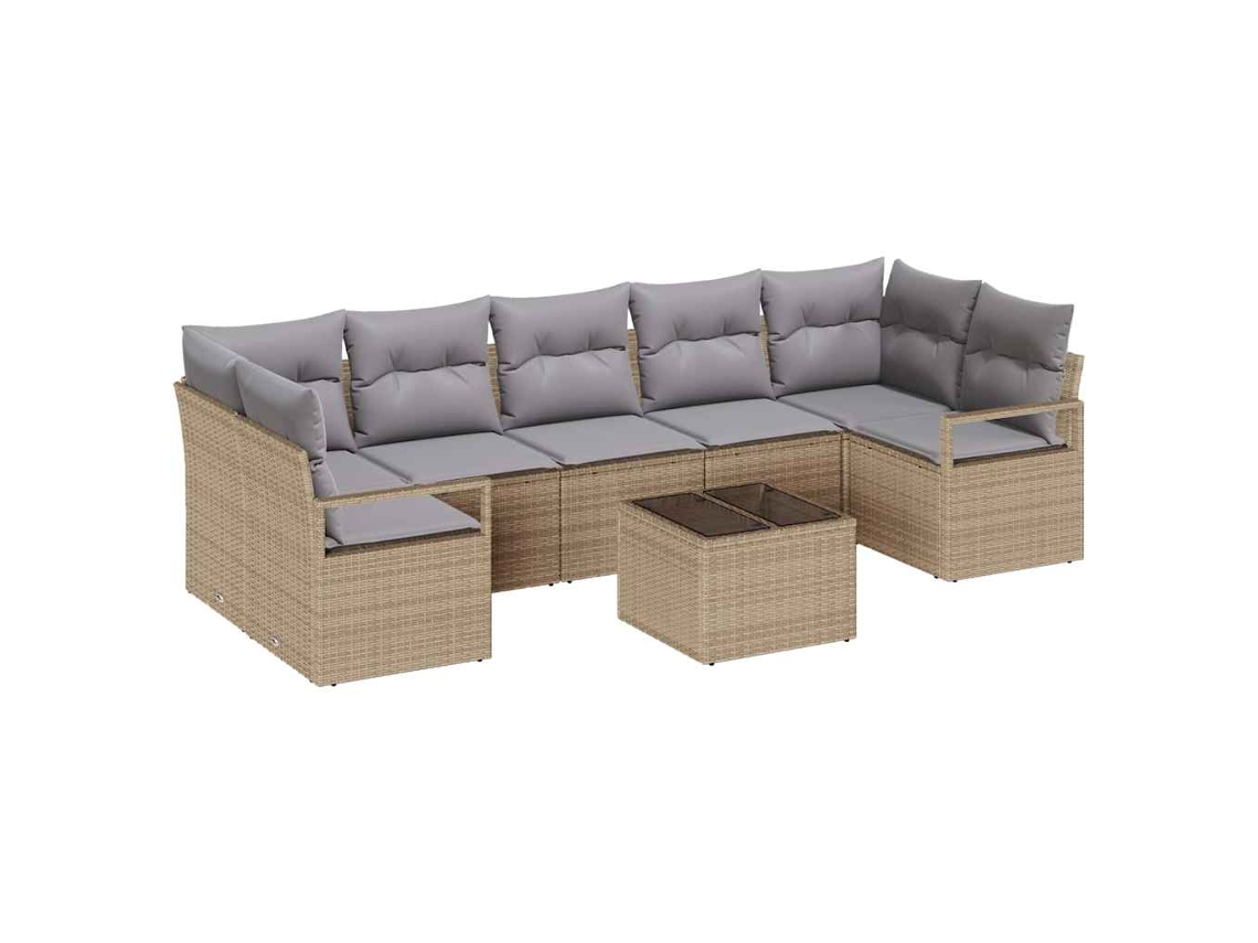Maison Exclusive - Conjunto De Sofás 8 Pcs Bege E Cinza Vime Pe
