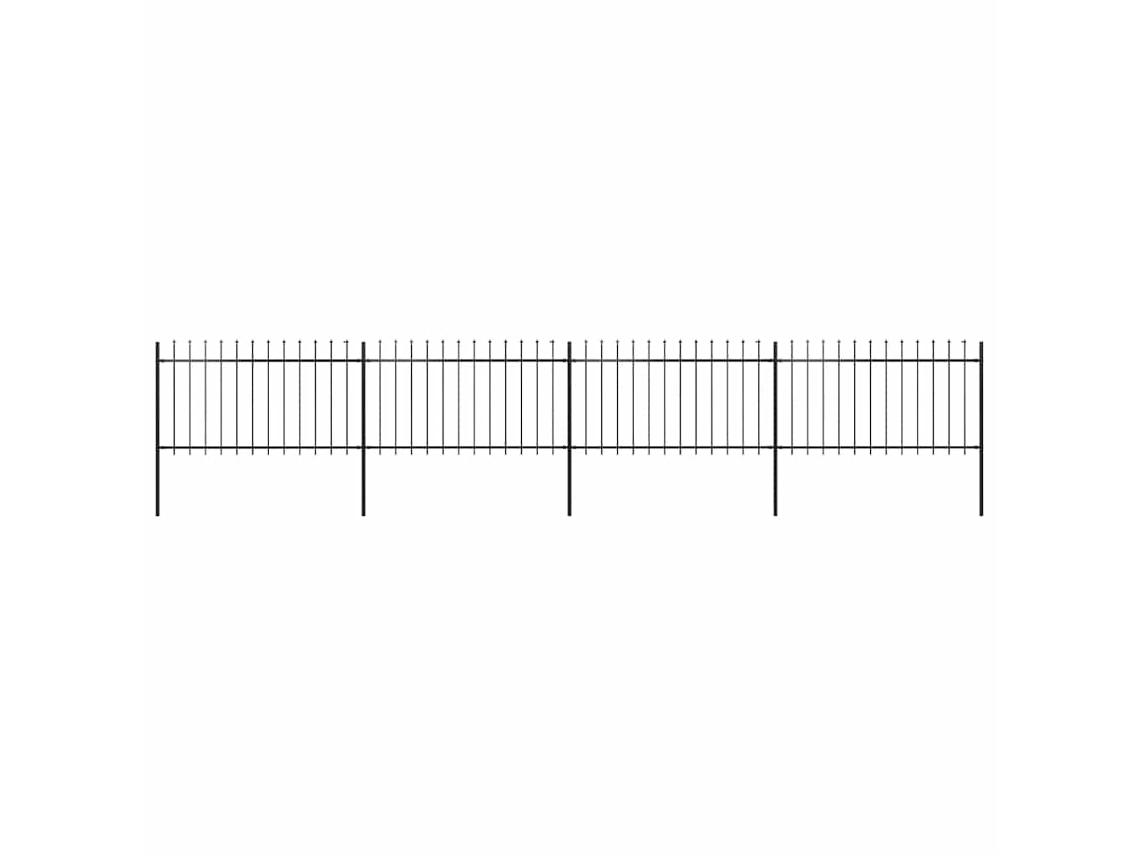 Vidaxl Cerca De Jardim Com Topo Em Forma De Lança Em Aço 671x100 Cm, Preta