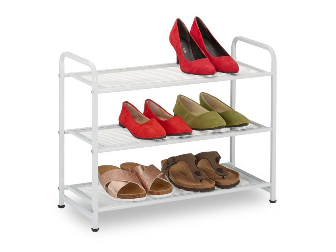 Prateleira para Sapatos em Metal Branco B2X