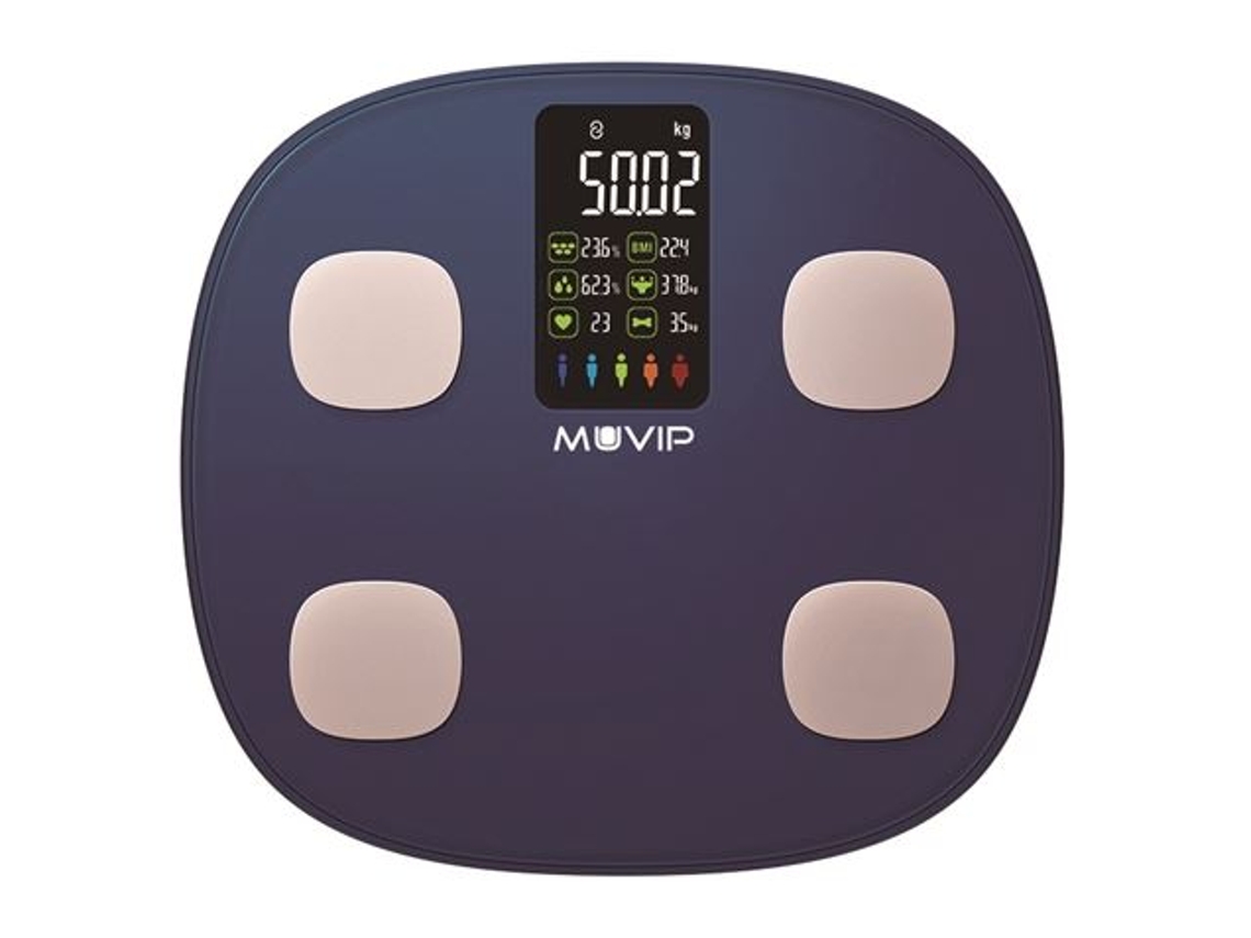 Smart Body Bascula De Baño Digital Bluetooth Pantalla Lcd Color MUVIP