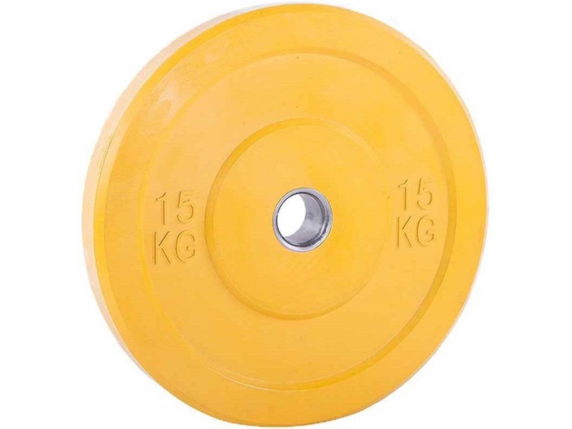 Disco de Musculação SOFTEE Bumper Plate (Prateado - 15 kg - 45cm)