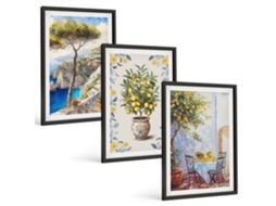Conjunto De Pinturas Pinturas De Limoeiros-do-mar Espelharte (3 Peças 40x60 Cm)