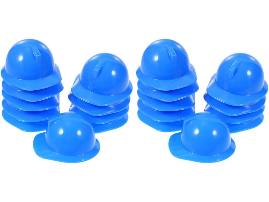 40 Mini Capacetes De Segurança De Plástico Azul