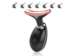 Massageador Facial e de Pescoço Sbsgv com 7 Cores para Cuidados a Pele em Casa, Facial, Acessório Pele, Preto GOKOCO