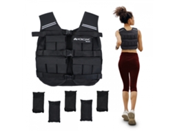 Colete de peso 10 kg MOBICLINIC Colete de treino Peso ajustável Respirável Acolchoado Adaptável Iron10 Preto