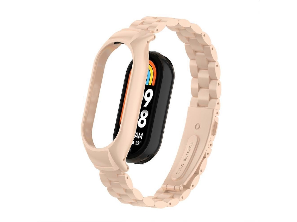 Caixa Metálica Integrada + Pulseira De Três Contas Para Xiaomi Mi Band 8