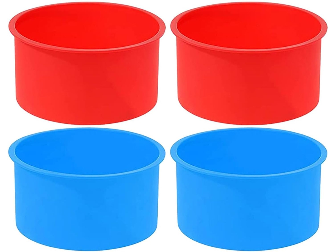 Conjunto de 4 formas redondas de silicone Sherchpry para assar.