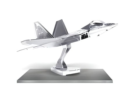 Avião F 22 Raptor Maquete Em Metal Lockheed Martin F 22 Raptor Criança 14 Anos Metal Earth Cinza