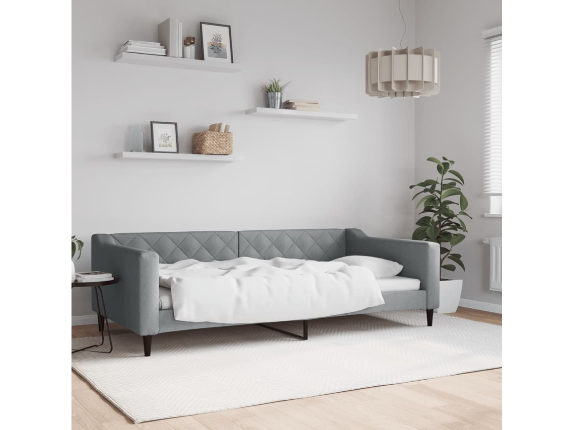 Vidaxl Sofá-cama 100x200 Cm Tecido Cinzento-claro