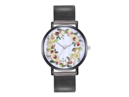 Reloj De Pulsera Casual Para Hombre Y Mujer Con Correa De Malla Analógico Negro Cuarzo