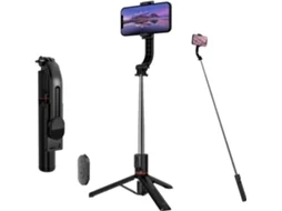 Tripé Para Bastão De Selfie, Extensível De 44, Giratório Em 360°, Controle Remoto Sem Fio, Suporte Removível Para Celular, Leve E Portátil, Compatíve