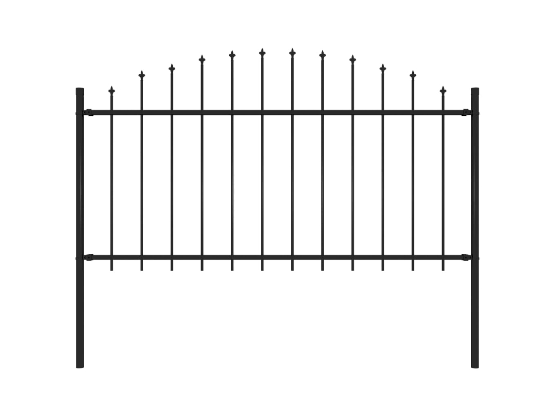 Cerca De Jardim Com Topo Em Lanã§as X1,7 M Aã§o Preto DKD HOME DECOR (1,25 1,5)