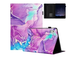 Capa de couro com padrão de mármore roxo Hengrongshen para proteção total do tablet Lenovo Tab M9