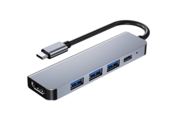 Hub Usb-c, Adaptador Multiportas Usb-c, Estação De Acoplamento 5 Em 1