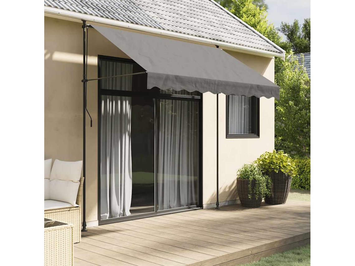 Vidaxl Toldo Retrátil 250x150 Cm Tecido E Aço Antracite