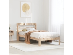 Estrutura De Cama Com Cabeceira 90x200 Cm Pinho Maciço