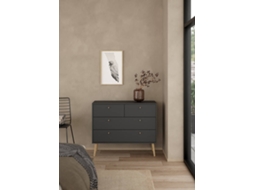 Cómoda TVILUM Braga 2+2 Gavetas (98.7 x 81.7 x 39.1 cm - Cinzento)