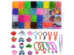 Conjunto Criativo de Tecelagem com Elásticos Coloridos , Kit para Fazer Pulseiras Arco íris, Brinquedo de Artesanato MDUG (1200 Peças)