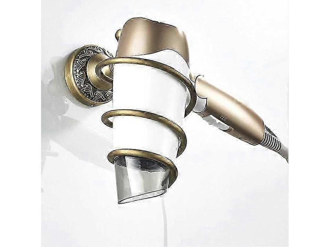 Suporte para Secadora de Cabelo Latão Montagem N a Parede Banheiro Sala GOKOCO