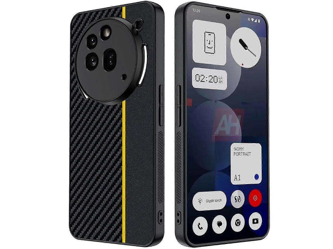 Capa Ultrafina Com Impressão De Textura De Fibra De Carbono Para Nothing Phone 3a Pro