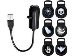 Projetor De Luz Usb Para Decoração Halloween Com 6 Slides