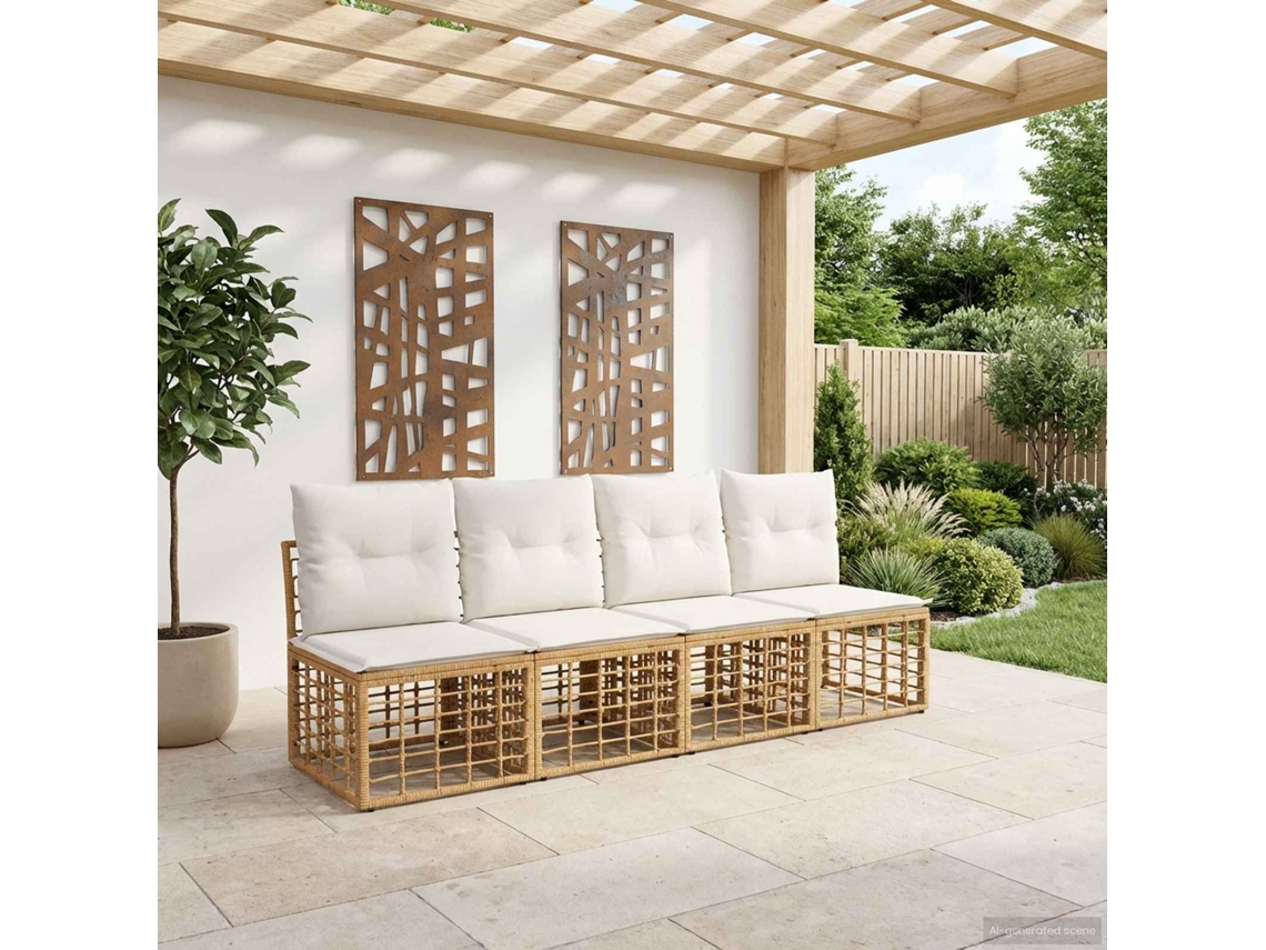 Vidaxl Sofá De Jardim Para 4 Pessoas Sem Braços 4 Pcs
