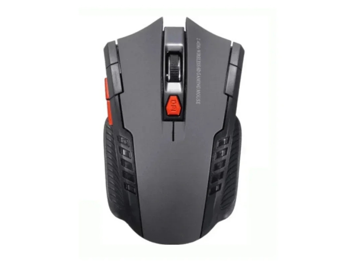 Rato YIZHOOD Jogos sem fio de alta precisão de 2,4 GHz com 6 botões 1600DPI USB Silencioso Retroiluminado Azul para Laptop PC prata